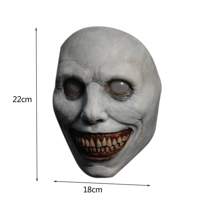 Horror White Face Eyes Exorcist Mask Halloween Mask Smiling Demon Mask Scary Cosplay Evil Creepy Ghost Skull Mask for Halloween Carnival Party Costume Props